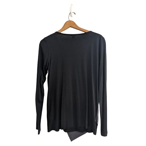 Lilla P Drape Asymmetric Hemline Lagenlook Long Sleeve Top - Picture 3 of 9